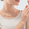 Coeur de Lion Mini Cubes Necklace, Gold & White
