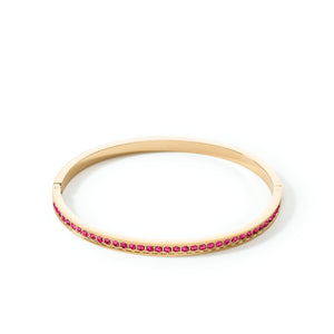 Coeur De Lion Pink Crystal Medium Bangle, Gold