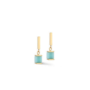 Coeur De Lion Precious Statement Cubes Earrings, Gold