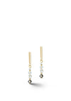 Coeur de Lion Princess Pearls Earrings, Gold & Grey