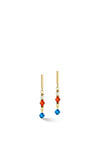Coeur de Lion Princess Shape Earrings, Gold & Dopamine