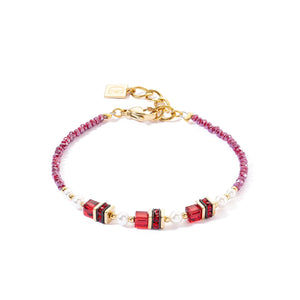 Coeur De Lion Sparkling Princess Bracelet, Gold & Red