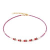 Coeur De Lion Sparkling Princess Necklace, Gold & Red