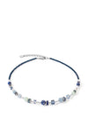 Coeur de Lion Atlantis Spheres Necklace, Silver & Blue