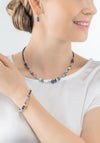 Coeur de Lion Atlantis Spheres Necklace, Silver & Blue