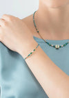 Coeur De Lion Square Stripes Bracelet, Gold & Green