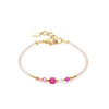 Coeur De Lion Square Stripes Bracelet, Gold & Magenta