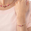 Coeur De Lion Square Stripes Bracelet, Gold & Magenta