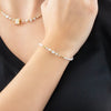 Coeur De Lion Square Stripes Bracelet, Gold & White