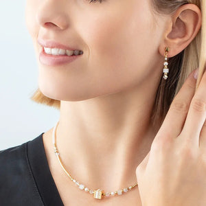 Coeur De Lion Square Stripes Drop Earrings, Gold