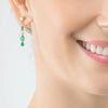 Coeur de Lion Square Stripes Earrings, Gold & Green