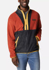Columbia Men’s Back Bowl Full Zip Fleece, Warp Red & Raw Honey