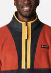 Columbia Men’s Back Bowl Full Zip Fleece, Warp Red & Raw Honey