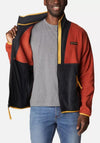 Columbia Men’s Back Bowl Full Zip Fleece, Warp Red & Raw Honey
