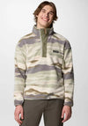 Colombia Helvetia II Printed Half Snap Fleece, Safari Green & Stone