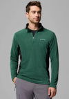 Columbia Klamath Range II Half Zip Fleece, Dark Green & Black