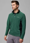 Columbia Klamath Range II Half Zip Fleece, Dark Green & Black
