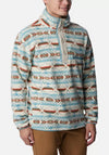 Columbia Men’s Helvetia Checkered Peaks Half Snap Fleece, Stone Blue