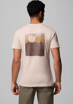 Columbia Men’s Rapid Ridge II Back Graphic T-Shirt, Beige
