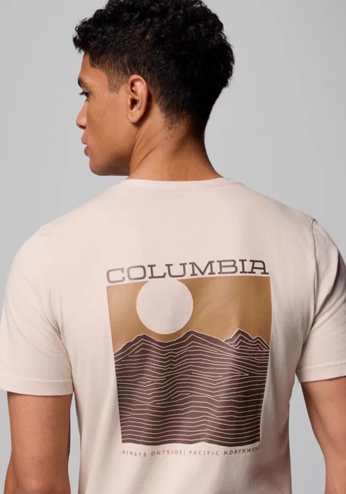 Columbia Men’s Rapid Ridge II Back Graphic T-Shirt, Beige