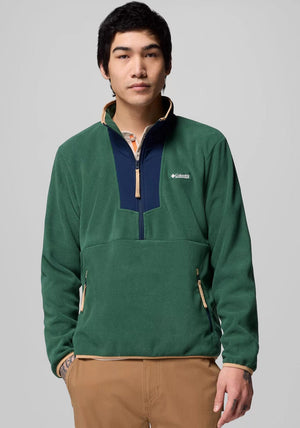 Columbia Men’s Sequoia Grove™ Half Zip Fleece, Green & Navy