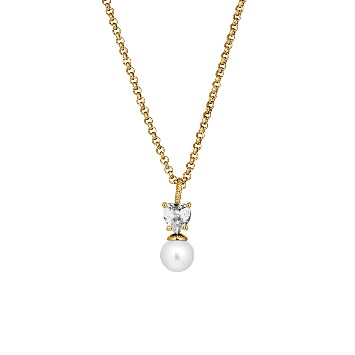 Dyrberg Kern Colume Pearl Necklace, Gold
