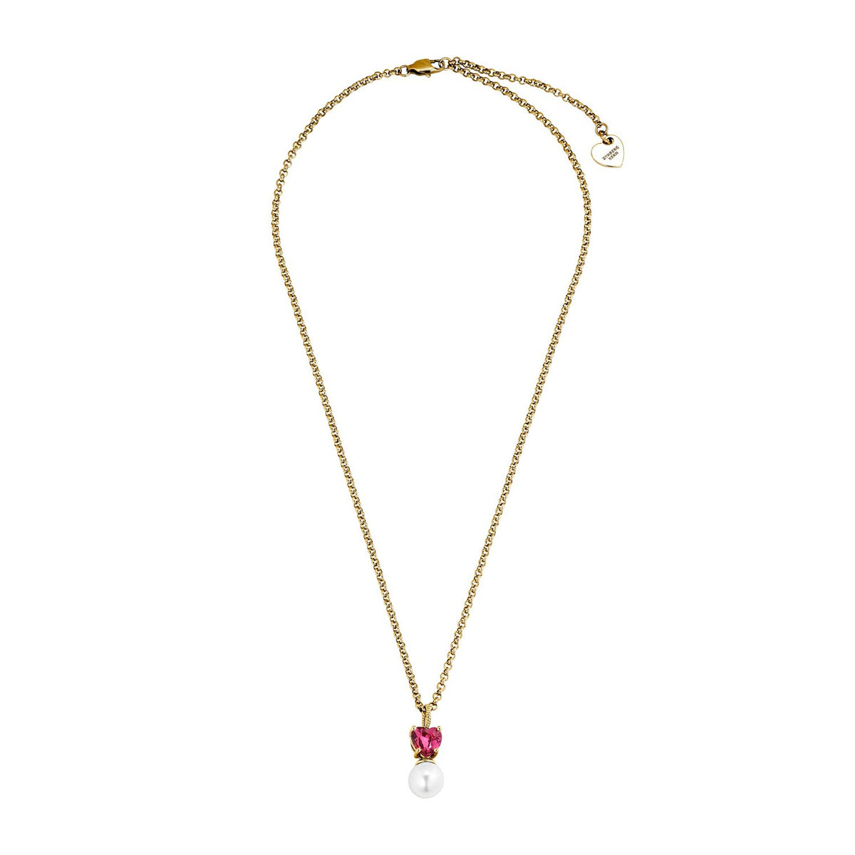 Dyrberg Kern Colume Pearl Necklace, Gold & Pink