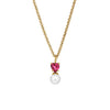 Dyrberg Kern Colume Pearl Necklace, Gold & Pink