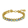 Dyrberg/Kern Courage Bracelet, Gold & Aqua Blue Multi
