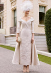 Couture Club Sweetheart Neckline Tailored Midi Dress, Champagne