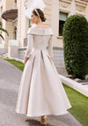 Couture Club Sweetheart Neckline Tailored Midi Dress, Champagne