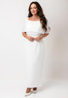 Couture Club Beaded Bow Back Pencil Dress, Ivory
