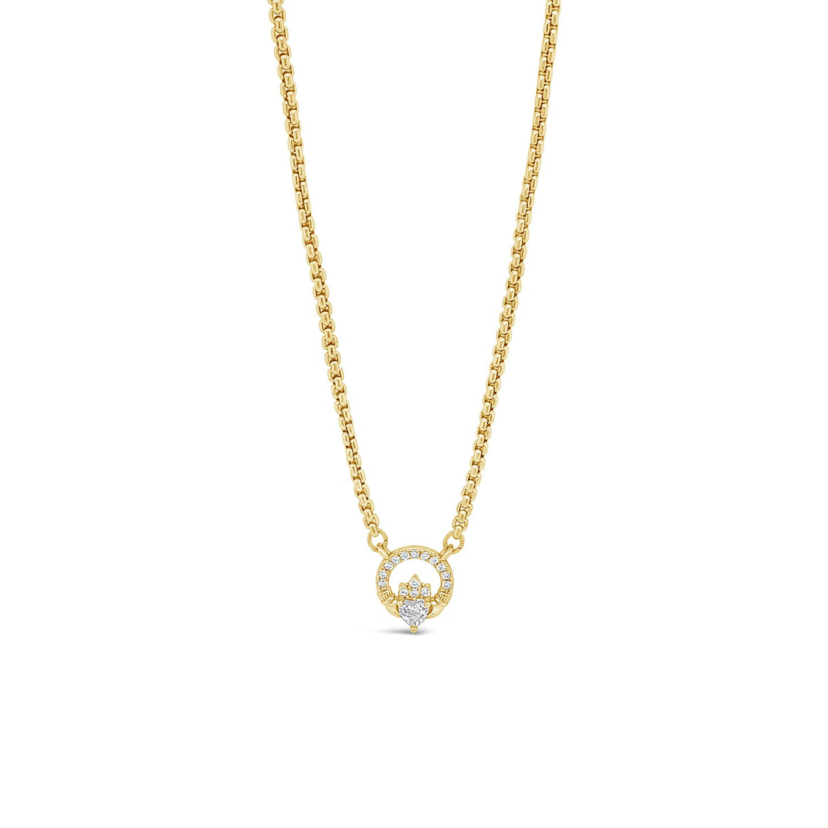 Seala 8mm CZ Claddagh Necklace, Gold