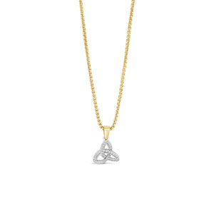 Seala Two Tone CZ Trinity Knot Pendant Necklace, Gold