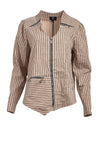 My Soul Crincle Stripe Zipped Shirt, Sand