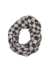 My Soul Checked Print Loop Scarf, Beige and Black