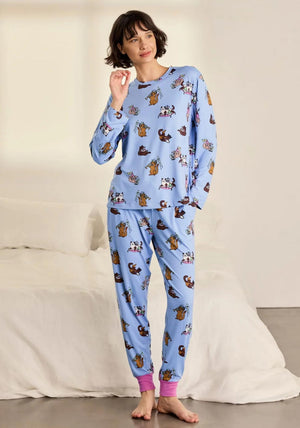 Chelsea Peers Princess Cats Pyjama Set, Blue