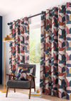 Clarke and Clarke Stockholm Lined Eyelet Curtains, Multi