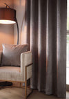Clarke and Clarke Vienna Lined Eyelet Curtains, Stone