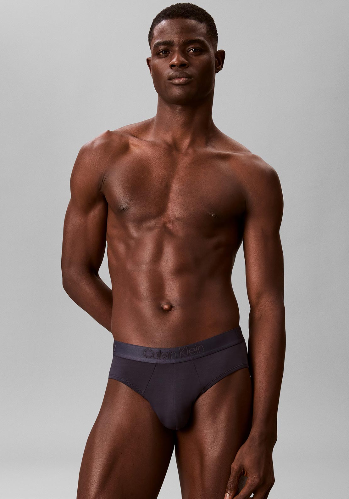 Calvin Klein CK Black 3 Pack Hip Briefs, Blue Multi
