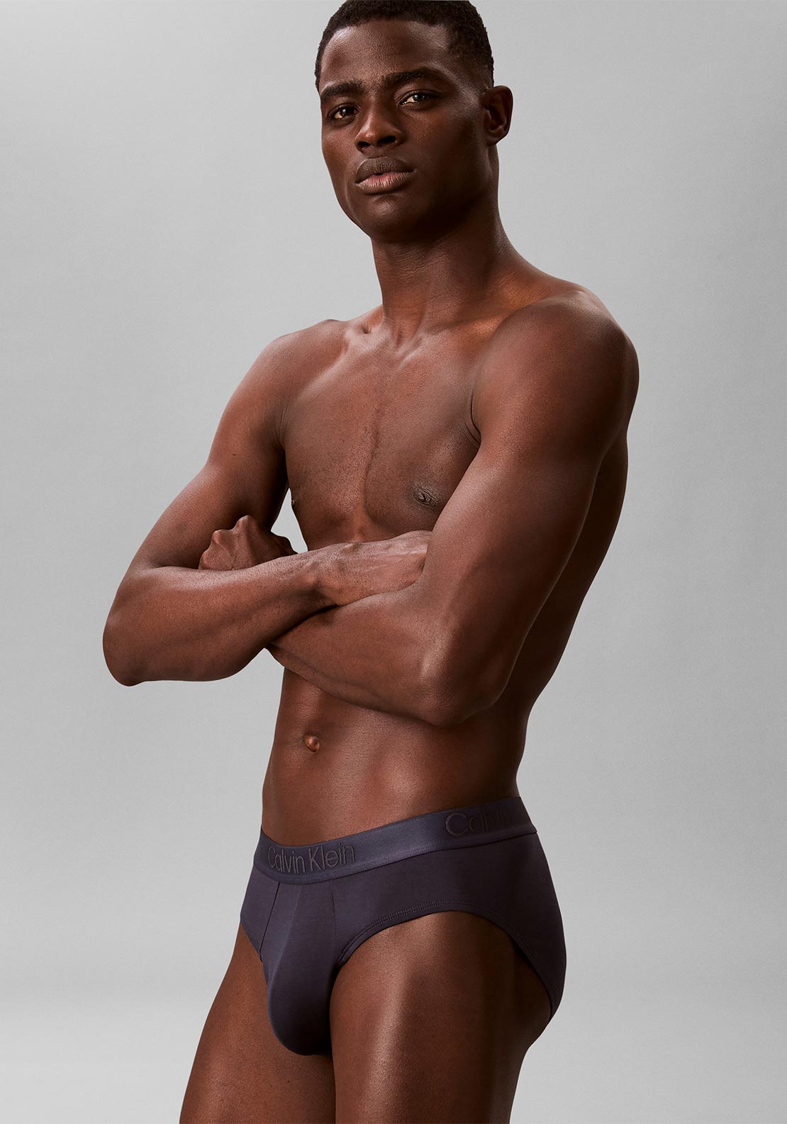 Calvin Klein CK Black 3 Pack Hip Briefs, Blue Multi