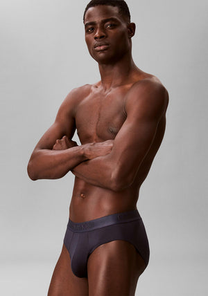 Calvin Klein CK Black 3 Pack Hip Briefs, Blue Multi