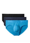 Calvin Klein CK Black 3 Pack Hip Briefs, Blue Multi