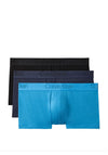 Calvin Klein CK Black 3 Pack Low Rise Trunks, Blue Multi