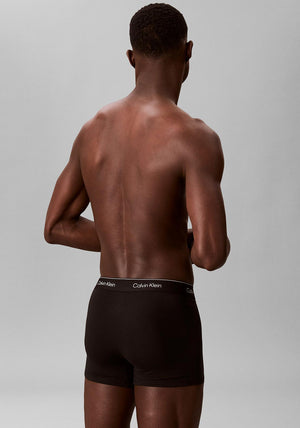 Calvin Klein Icon Cotton Stretch 3 Pack Relaxed Dart Trunks, Black Multi