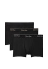 Calvin Klein Icon Cotton Stretch 3 Pack Relaxed Dart Trunks, Black Multi