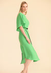 Caroline Kilkenny Camille Floaty Sleeve Contrast Detail Midi Dress, Intense Green