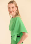 Caroline Kilkenny Camille Floaty Sleeve Contrast Detail Midi Dress, Intense Green