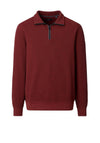 Casa Moda Textured Knit Quarter Zip Sweatshirt, Rust