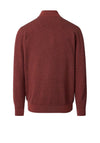 Casa Moda Textured Knit Quarter Zip Sweatshirt, Rust